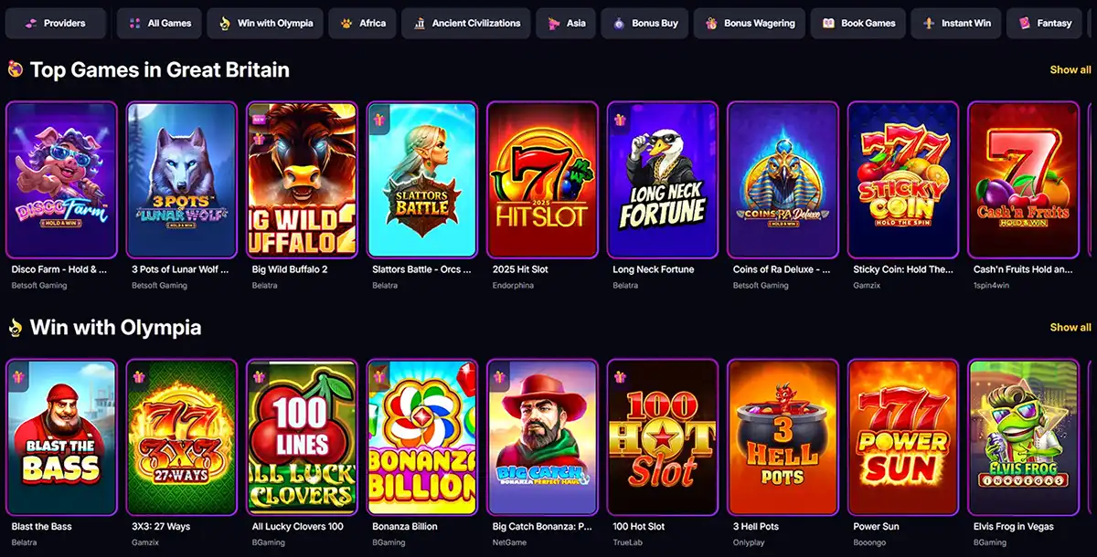 WinOlympia Casino Great Britain