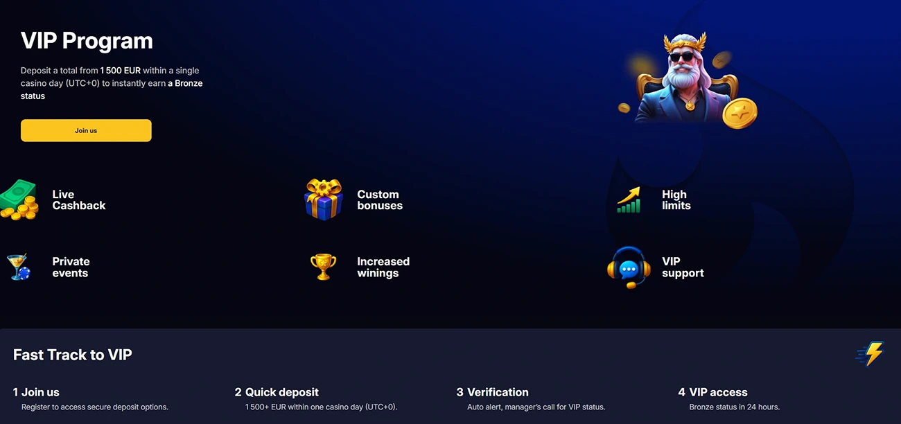 WinOlympia Casino VIP Program